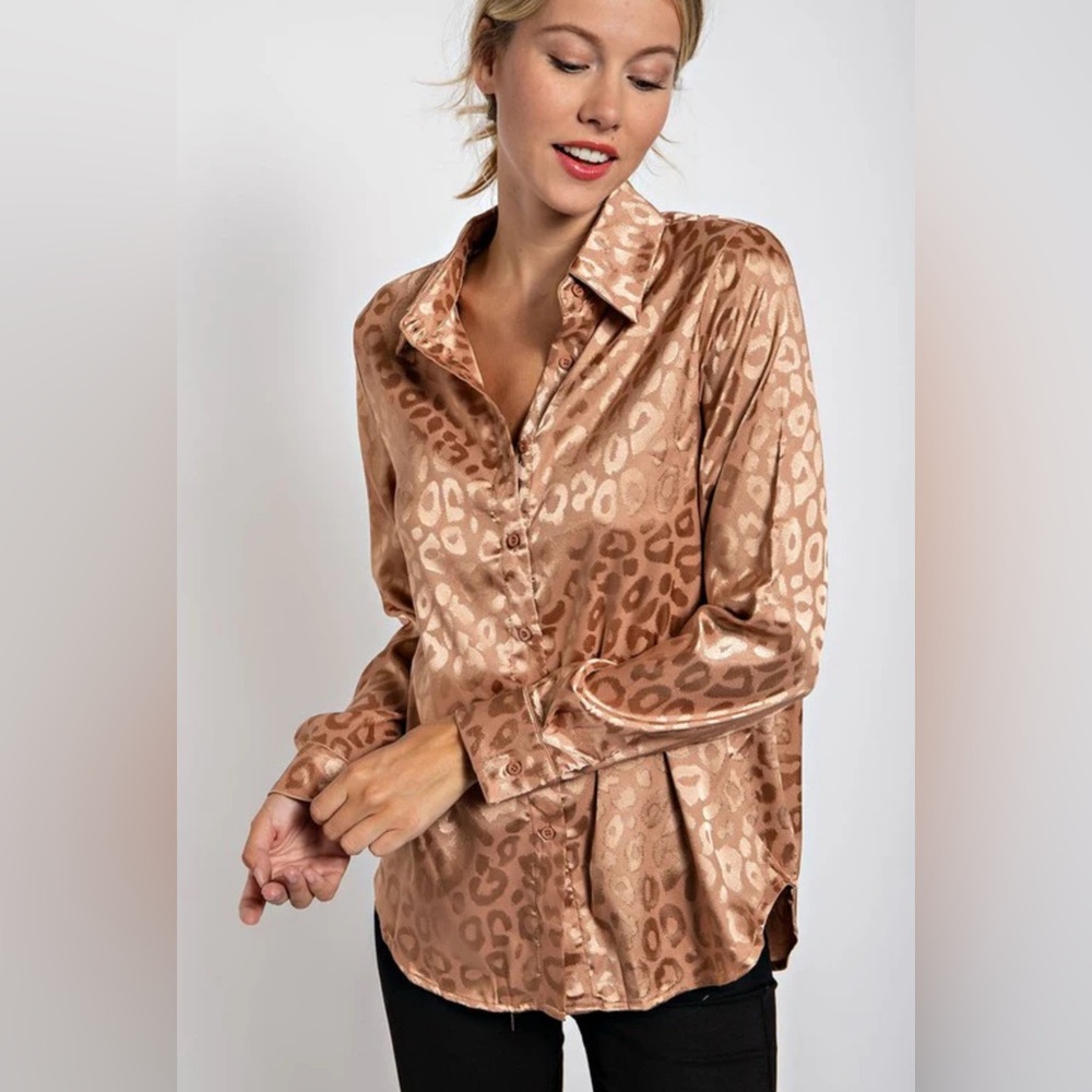 Leopard Satin Blouse
